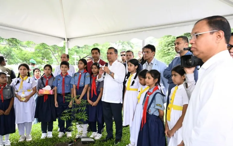 HSC students protest on one side, PM urges students to plant trees on another