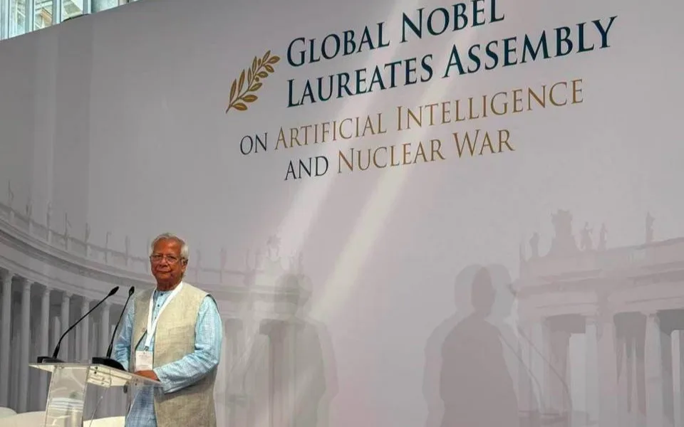 Professor Yunus & other Nobel laureates sign declaration stating AI & nuclear weapons as threats to humanity