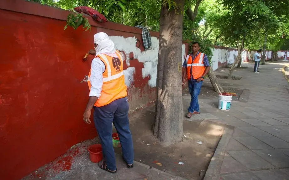 Graffiti from CJP protest removed as Jantar Mantar undergoes cleanup after 36-day protest