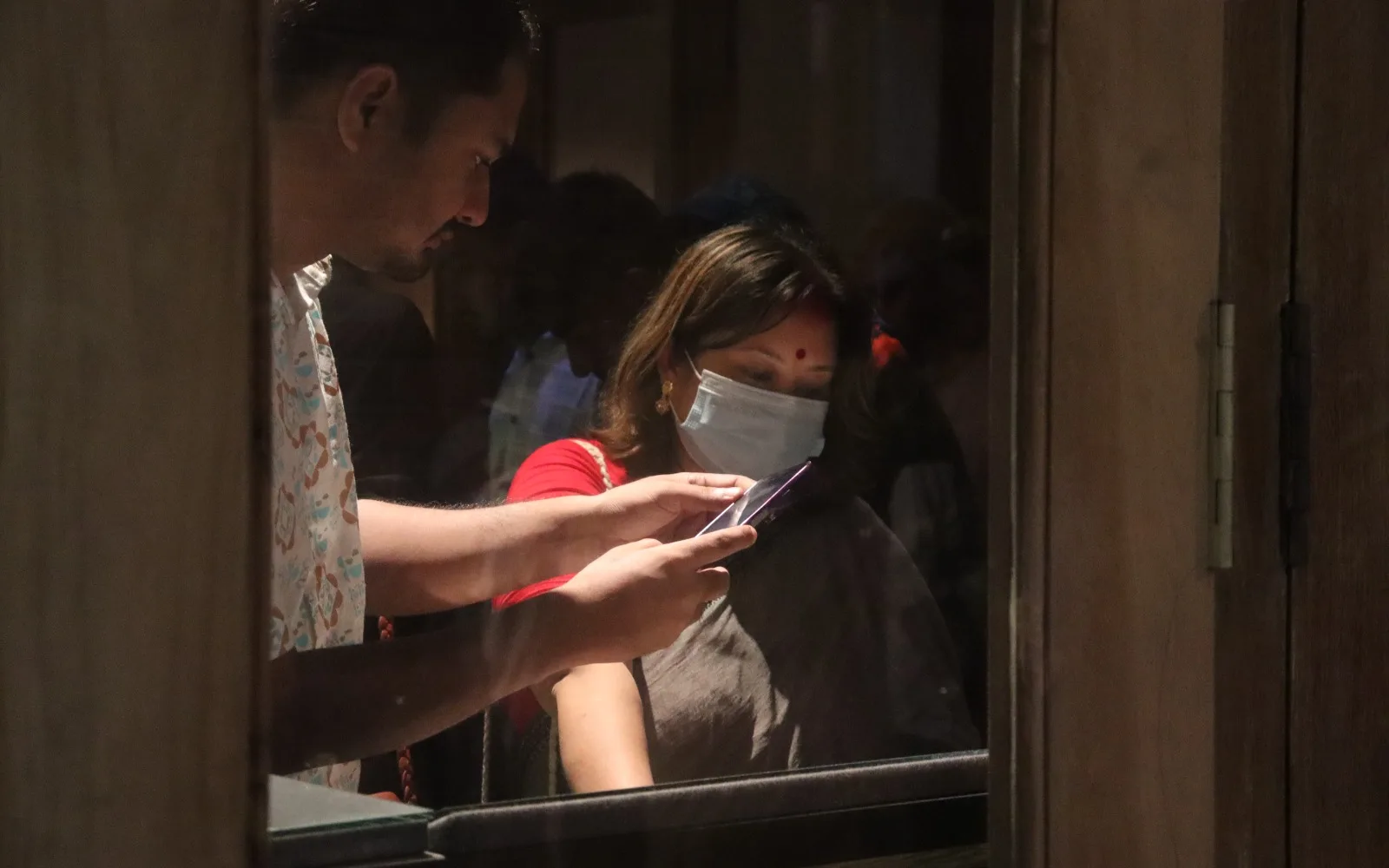 Visitors inside the museum