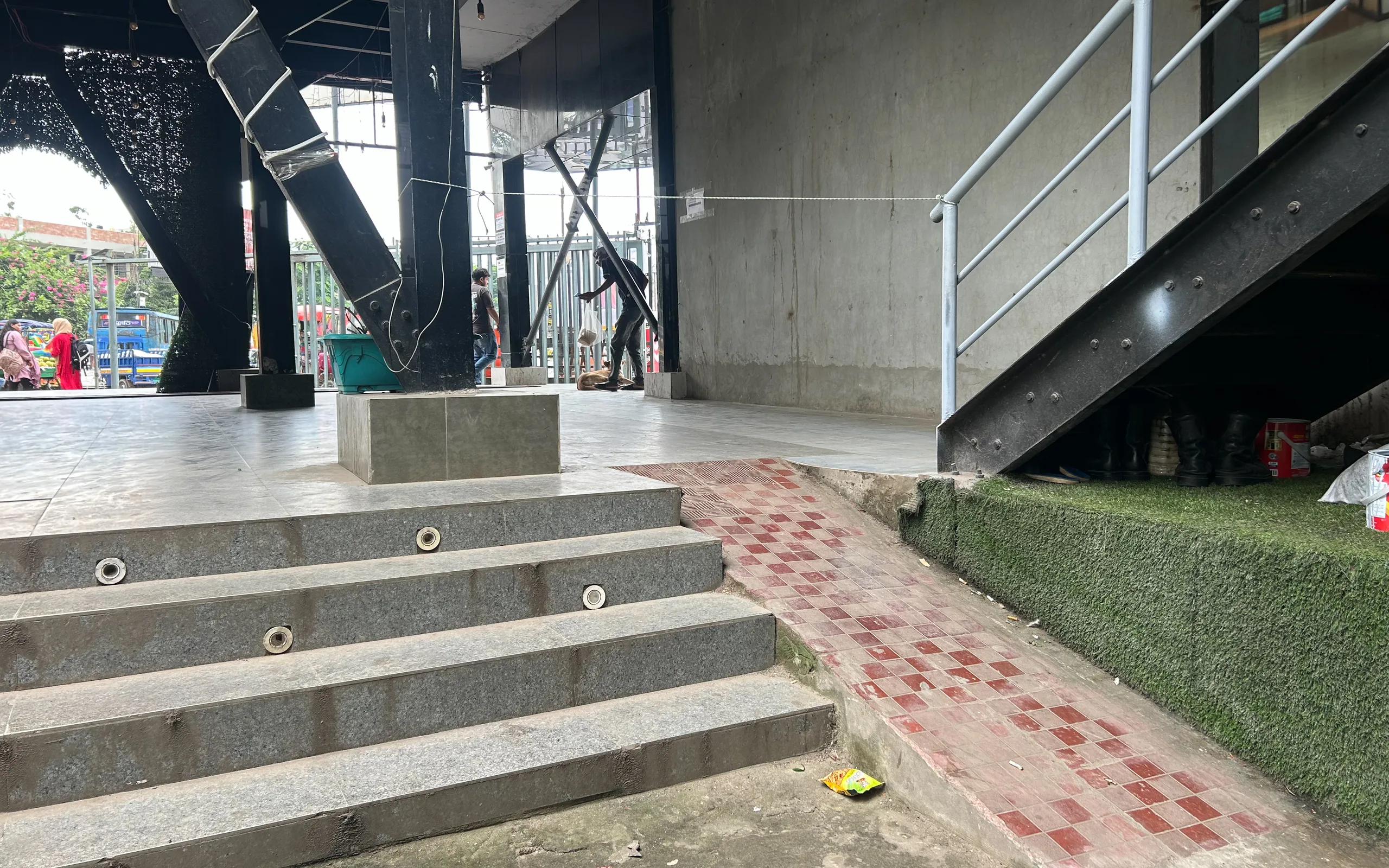The few structures with accessibility features in Dhaka aren't always accessible.