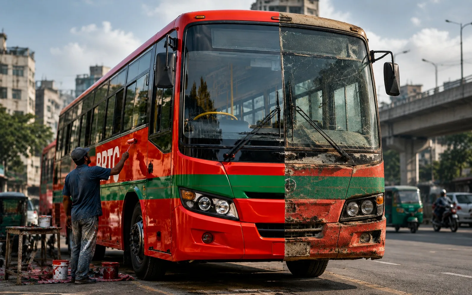 Dhaka’s Old Buses Get a Cosmetic Makeover but Safety Concerns Remain 