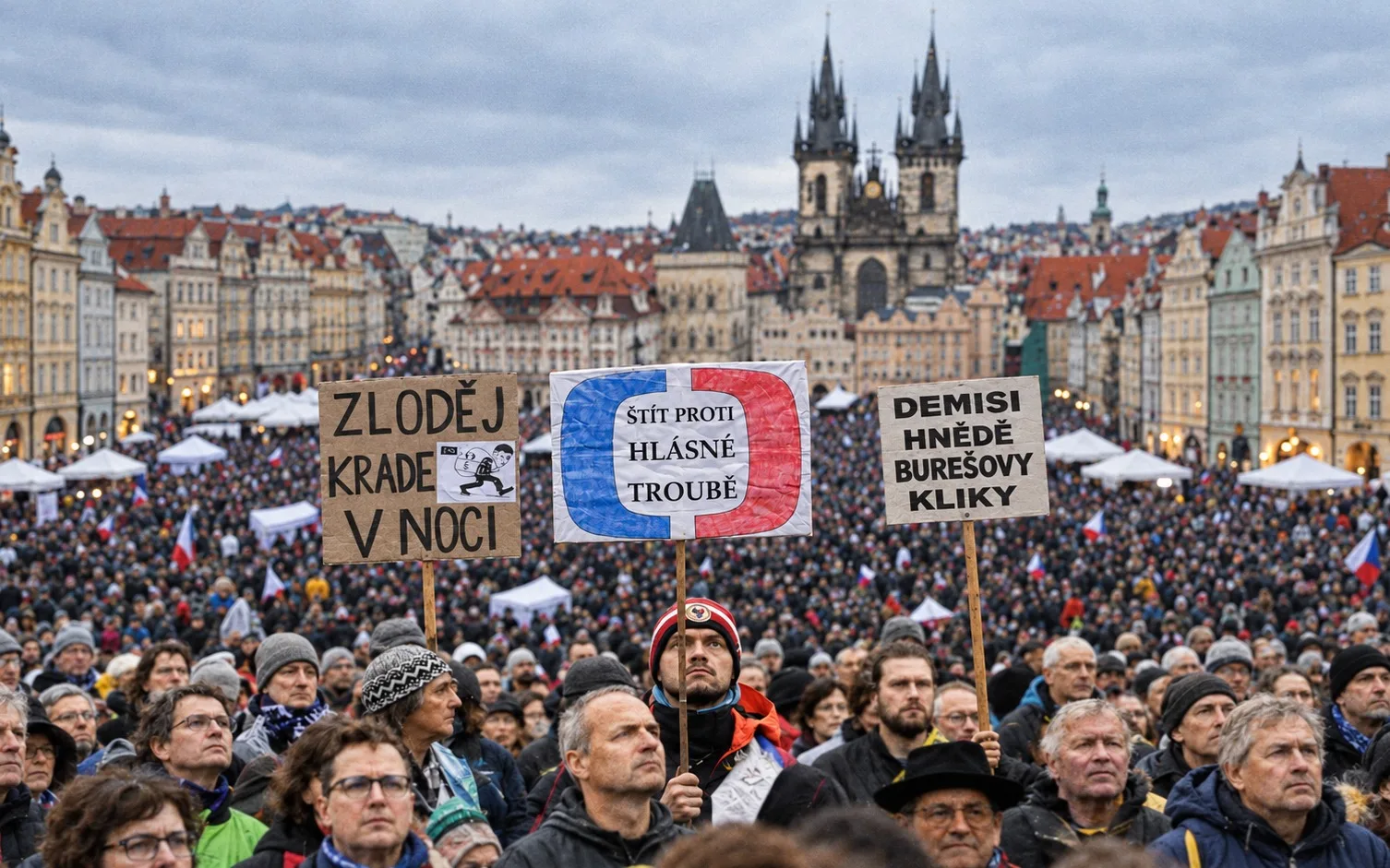 Thousands Protest in Prague as Babiš Coalition Fast Tracks Bill to Cut Public Media Funding