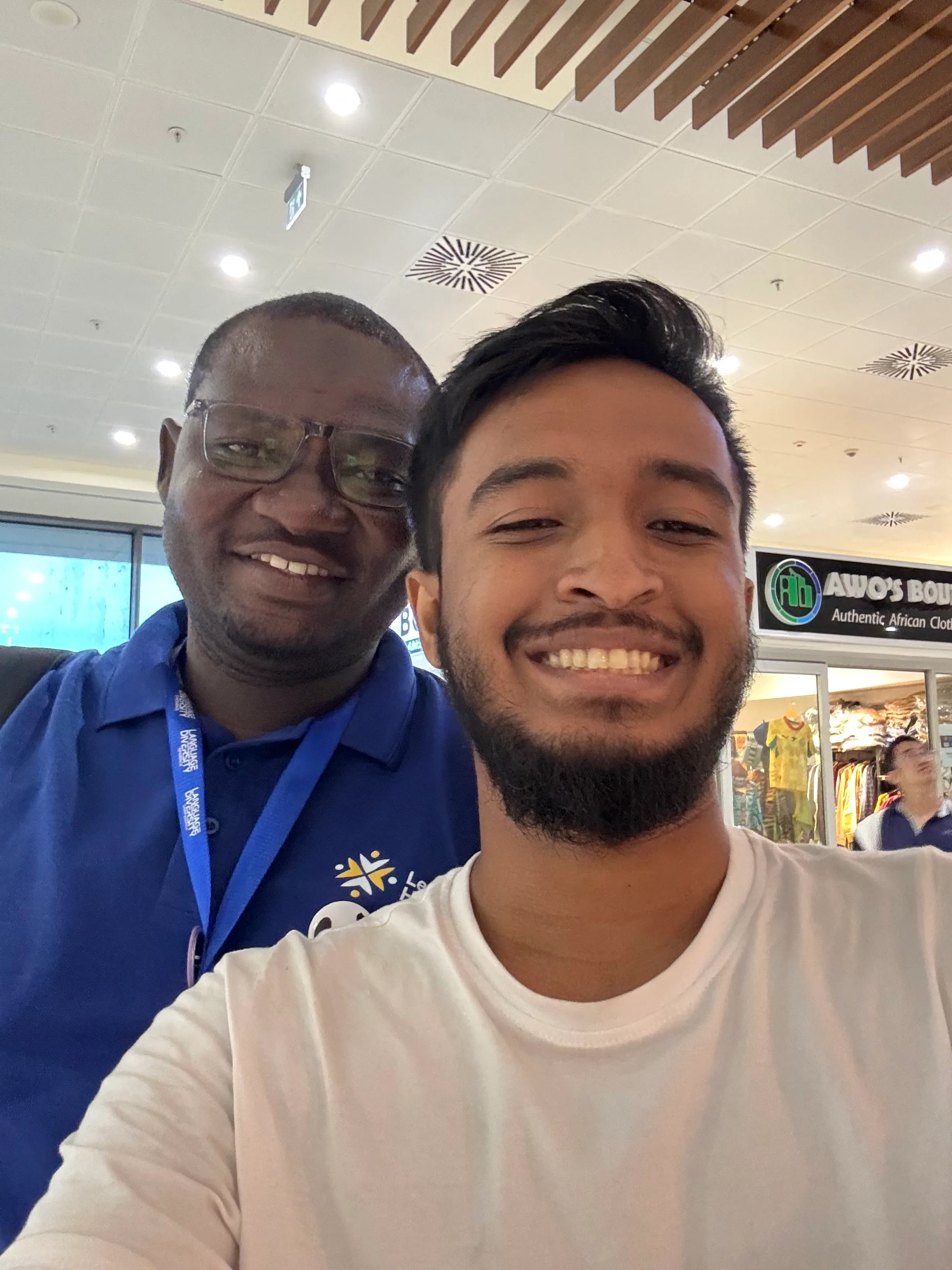 Final goodbye with Sani in Accra airport